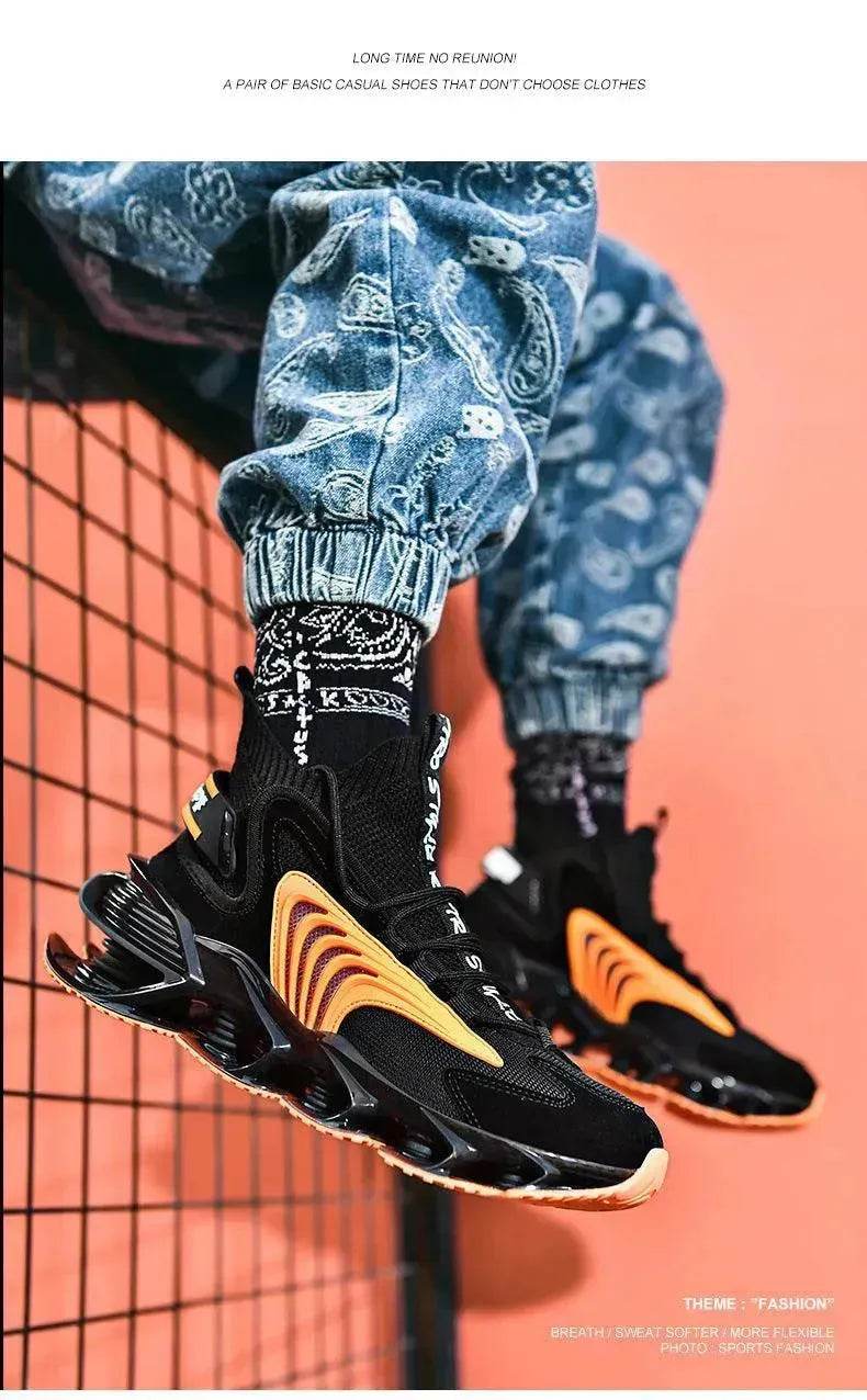 Breathable Fly Woven Mesh High-top Thick-soled Old Shoes Casual Sports Socks Running Shoes - EX-STOCK Canada