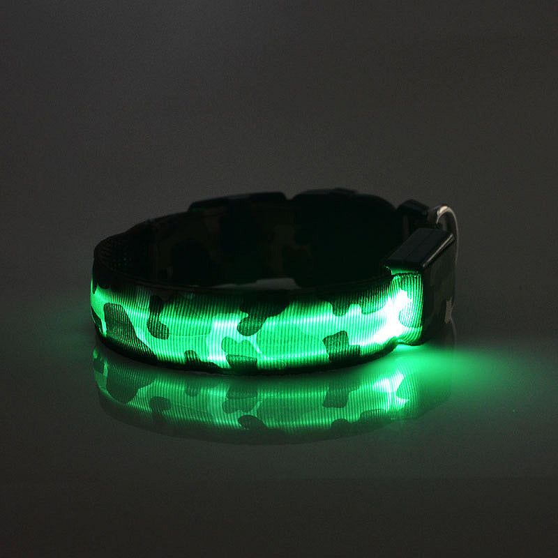 Camouflage pet supplies luminous dog collar EX-STOCK Canada 
