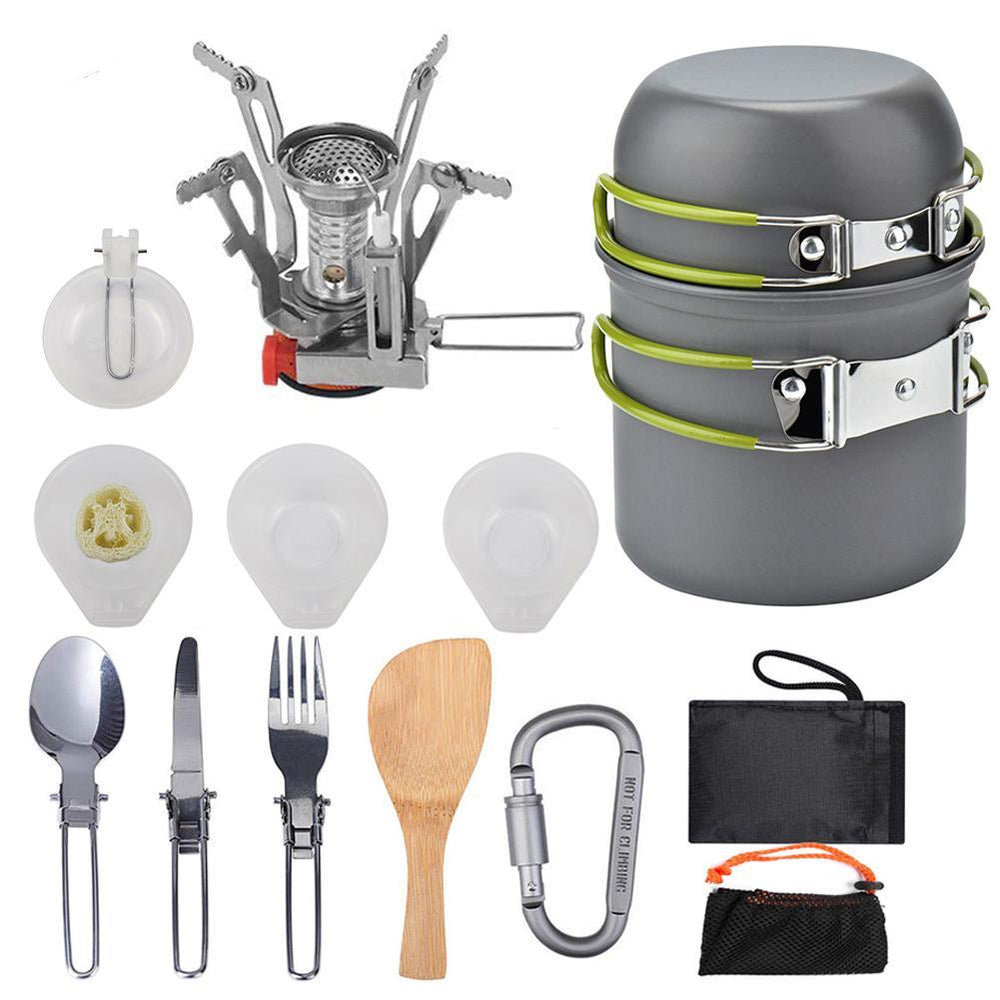 Camping Cookware Kit Outdoor Cooking Set Aluminum Equipment Outdoor Pot Travel Tableware Kitchen Hiking Picnic BBQ EX-STOCK Canada 
