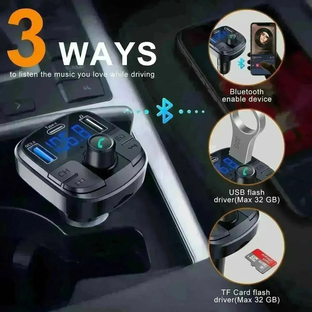 Car Mp3 Bluetooth Player Double USB Charger - EX-STOCK CANADA