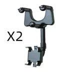 Car Rearview Mirror Phone Holder: Rotatable, Retractable, 360°, All Phones & Cars - EX-STOCK CANADA