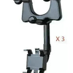 Car Rearview Mirror Phone Holder: Rotatable, Retractable, 360°, All Phones & Cars - EX-STOCK CANADA