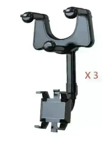 Car Rearview Mirror Phone Holder: Rotatable, Retractable, 360°, All Phones & Cars - EX-STOCK CANADA