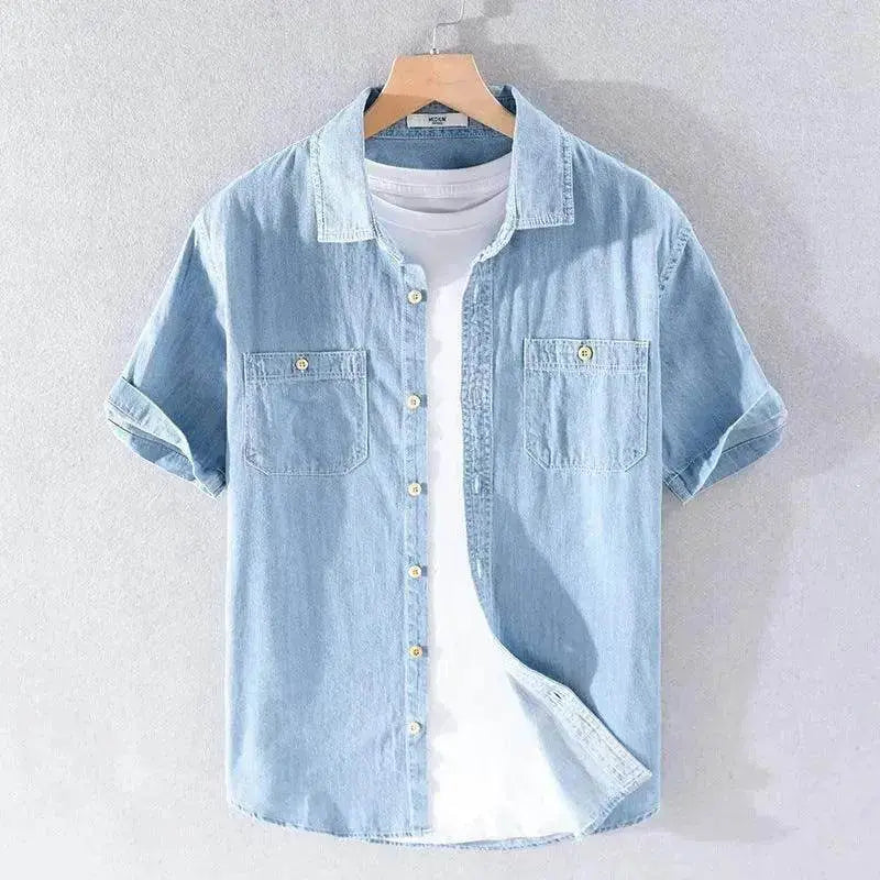 Casual Denim Short sleeved Shirt Simple All-match - EX-STOCK Canada