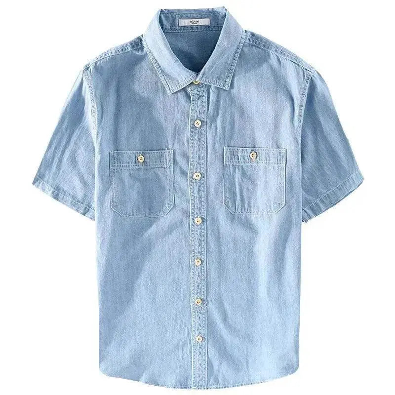 Casual Denim Short sleeved Shirt Simple All-match - EX-STOCK Canada