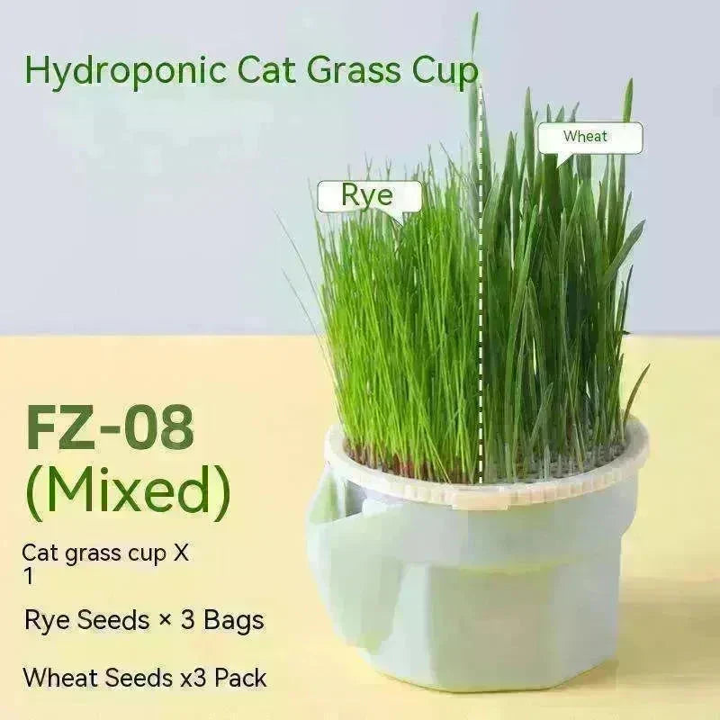 Cat Grass Cup Soilless Hydroponic Seed Spit Hair Ball Snacks - EX-STOCK CANADA