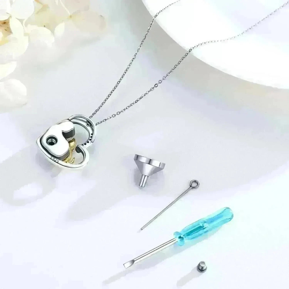 Cat Urn Heart Cremation Jewelry Keepsake Necklace - EX-STOCK CANADA