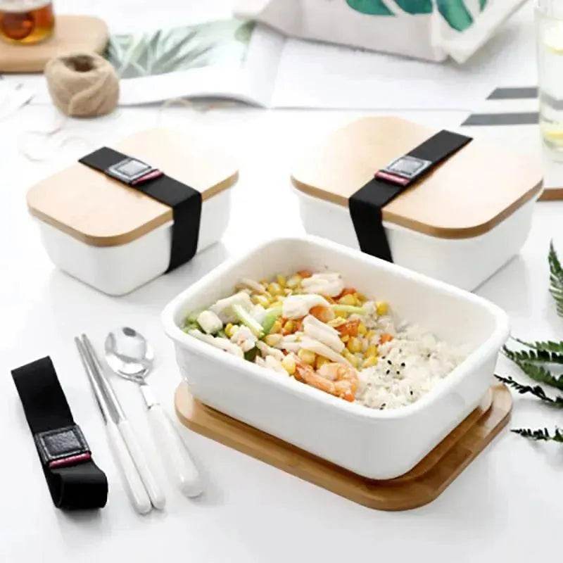 Boîte de rangement pour réfrigérateur japonais en céramique, boîte à fruits, boîte repas pour micro-ondes, boîte repas avec couvercle - EX-STOCK Canada