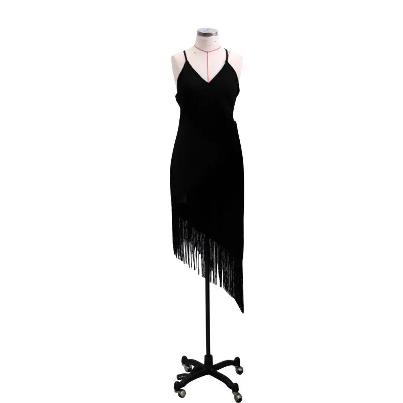 Chic Fashion Sleeveless Backless V-neck Tassel Fringed Dress - EX-STOCK Canada