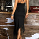 Chic Fashion Sleeveless Backless V-neck Tassel Fringed Dress - EX-STOCK Canada
