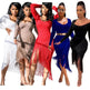 Chic Long Sleeve Tassel Fringed Bodycon Dress - EX-STOCK Canada