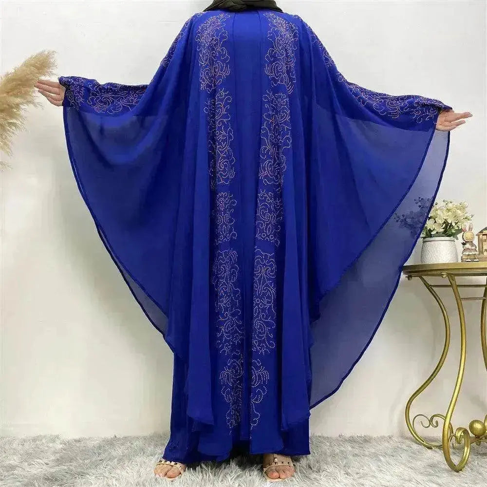 Chiffon Hot Drill Bat Sleeve Arab Robe - EX-STOCK Canada