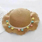 Children Bags Hats Female Decoration Small Colored Balls Sunscreen Lace Beach Hats Breathable Sandals - EX-STOCK Canada