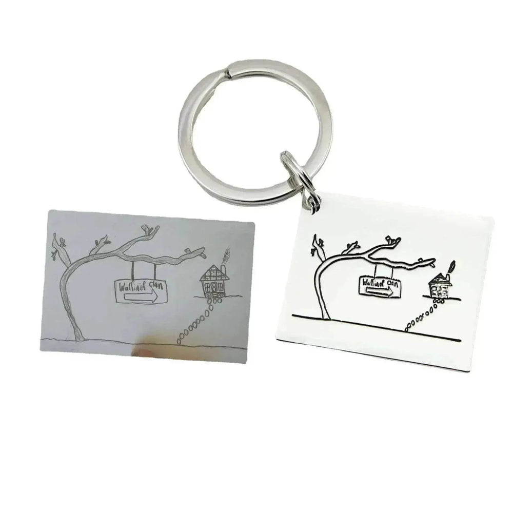 Children's Realistic Hand Drawn Laser Painting Keychain - EX-STOCK Canada