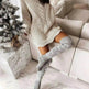 Christmas Knitted Cotton Woolen Thigh-High Deer Socks - EX-STOCK Canada