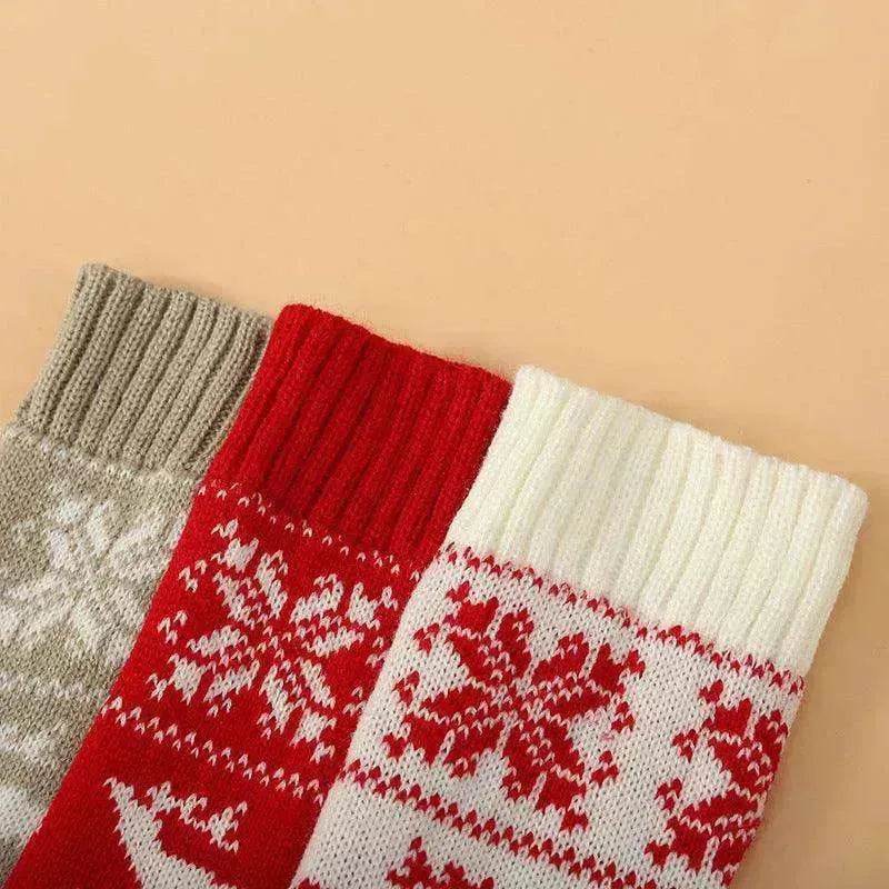 Christmas Knitted Cotton Woolen Thigh-High Deer Socks - EX-STOCK Canada