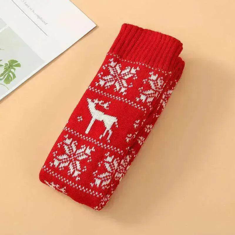 Christmas Knitted Cotton Woolen Thigh-High Deer Socks - EX-STOCK Canada