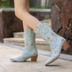 Chunky Heel Embroidery Knee-high Cowboy Boots - EX-STOCK Canada