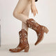 Chunky Heel Embroidery Knee-high Cowboy Boots - EX-STOCK Canada