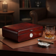 Boîte Humidor à Cigares en Bois de Cèdre – Capacité de 48 Cigares | Rouge et Ébène 