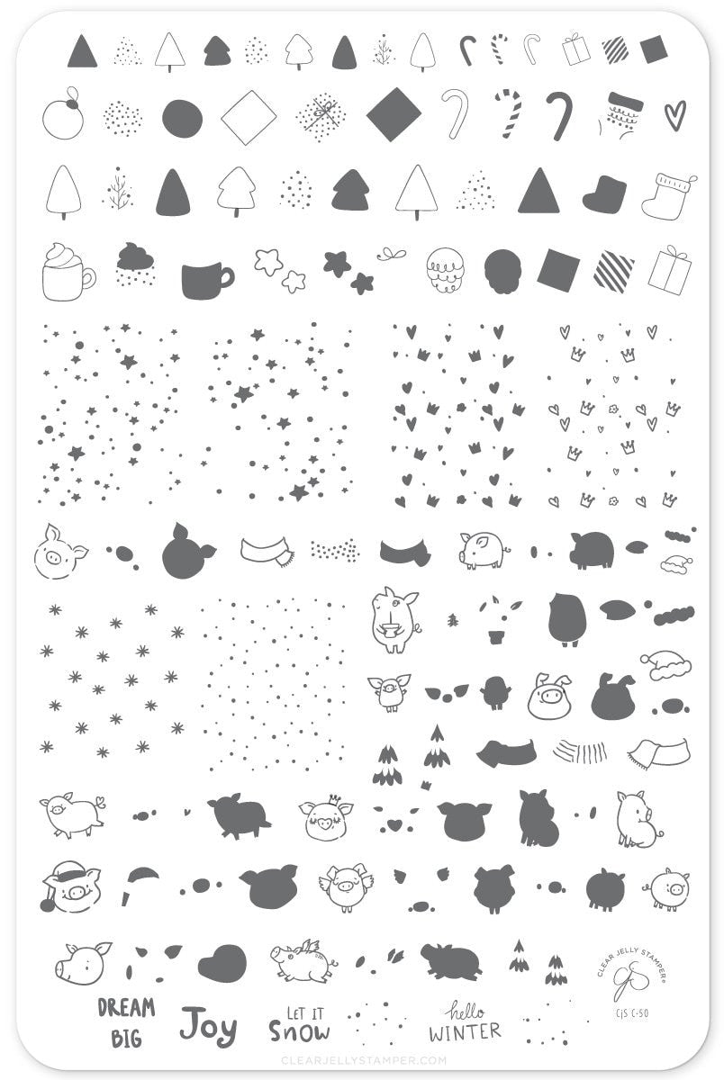 Clear Jelly Stamper - Piggy Christmas EX-STOCK Canada 