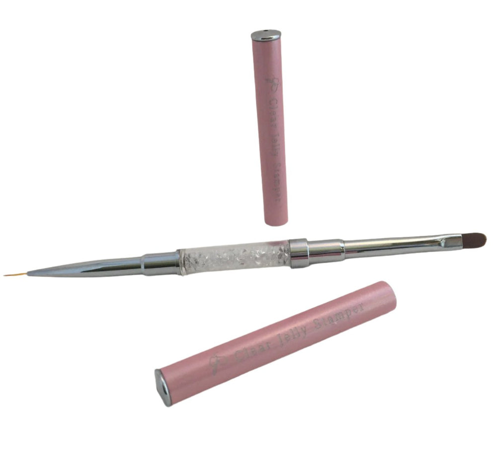 Clear Jelly Stamper - Pretty In Pink Bling Brush (double ended) EX-STOCK Canada 
