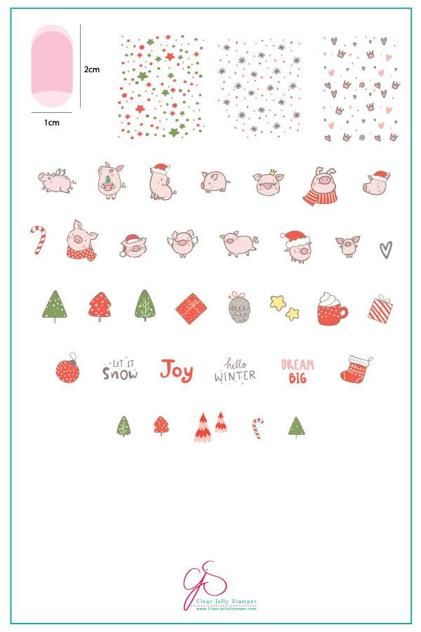Clear Jelly Stamper - Piggy Christmas EX-STOCK Canada 