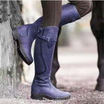 Classic Fashion Riding Western Boots Winter Knee Buckle Boots High Block Heel Round Toe Shoes For Women EX-STOCK Canada 