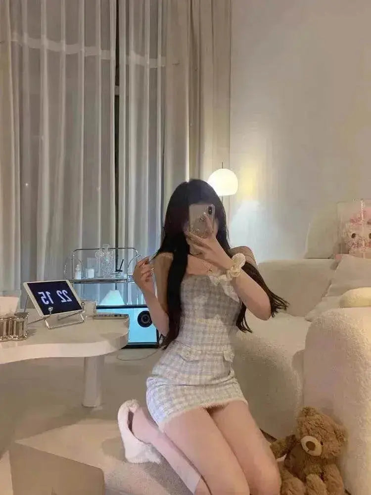 Classic Style Two piece, sleeve jacket Blue White Adult Lady Like Woman Dress Suit Elegant Outfit - EX-STOCK Canada