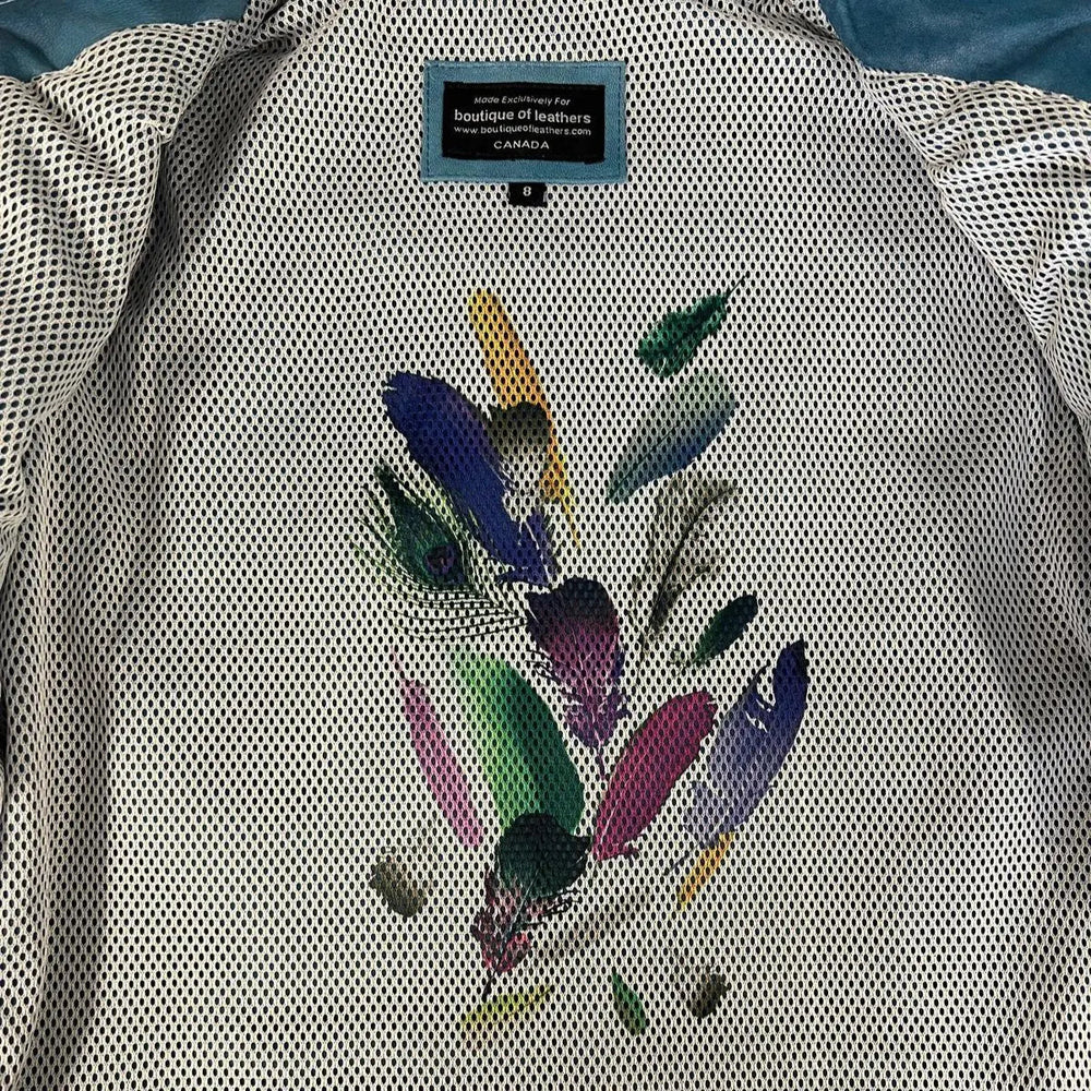 Klassische Damenlederjacke aus Lammleder mit DruckknappenkragenEX-STOCK Canada 