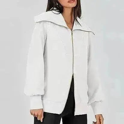 Comfortable Large Collar Double Zipper Sweater - EX-STOCK Canada