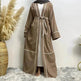 Contrast Striped Cardigan Arab Robe - EX-STOCK Canada