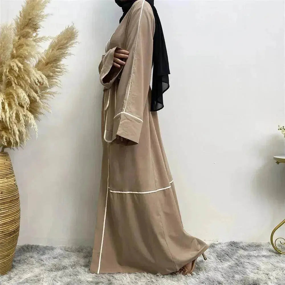 Contrast Striped Cardigan Arab Robe - EX-STOCK Canada