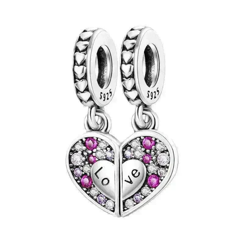 Copper Plating 925 Silver Love Beads Pendant - EX-STOCK CANADA