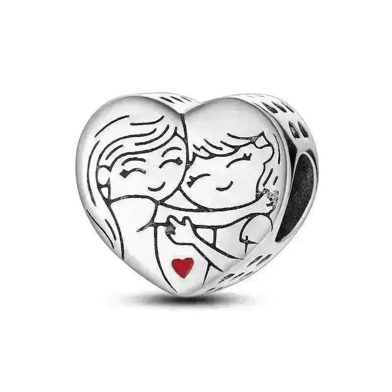 Copper Plating 925 Silver Love Beads Pendant - EX-STOCK CANADA