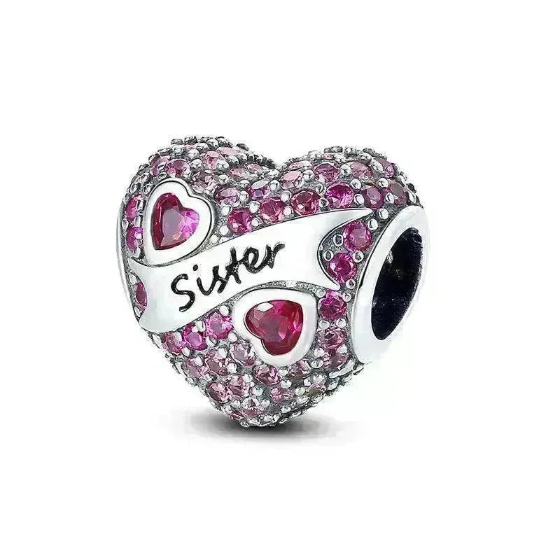 Copper Plating 925 Silver Love Beads Pendant - EX-STOCK CANADA