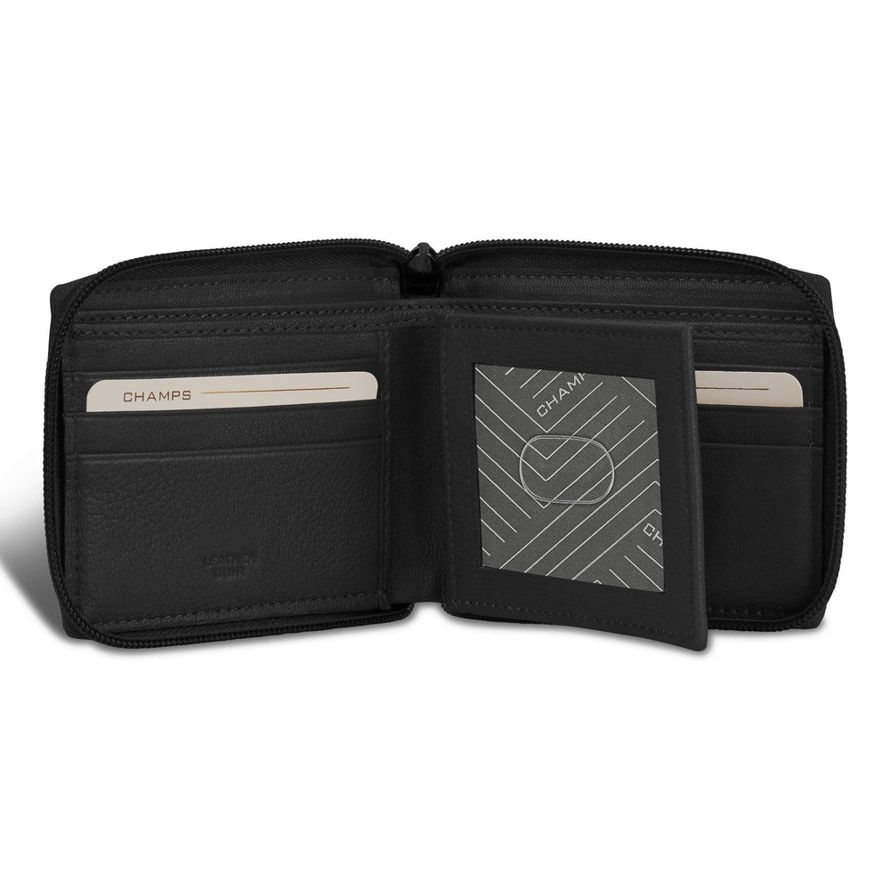Portefeuille zippé autour en cuir / OnyxEX-STOCK Canada 