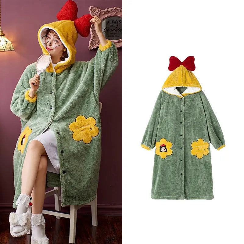 Coral Fleece Pajamas Nightgown Women - EX-STOCK Canada