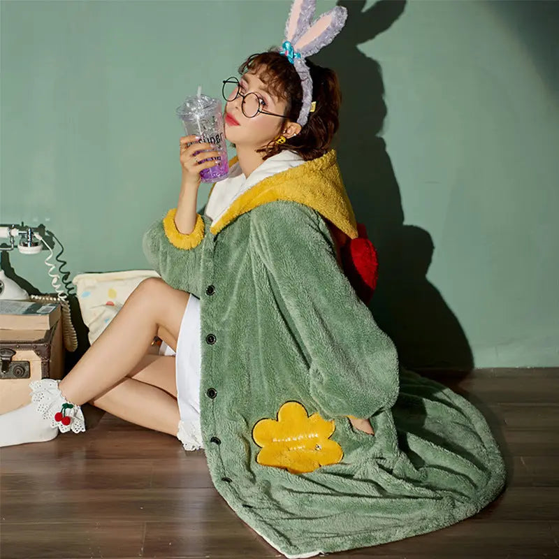 Coral Fleece Pajamas Nightgown Women - EX-STOCK Canada