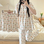 Cotton Three-piece Pajamas For Women Spring And Summer - EX-STOCK Canada