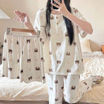 Cotton Three-piece Pajamas For Women Spring And Summer - EX-STOCK Canada