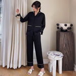Couple Pajamas Lapel Cardigan Long Sleeves  EX-STOCK CANADA