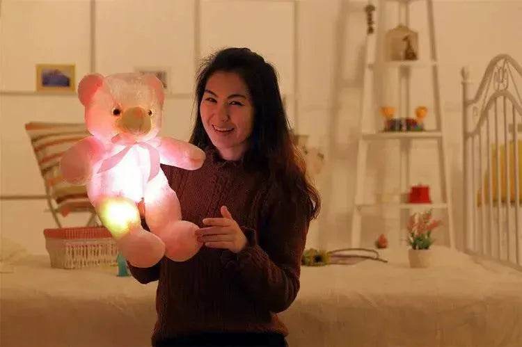 Ours en Peluche LED Lumineux Créatif Jouet en Peluche Coloré Lumineux Cadeau de Noël pour Enfants Coussin - EX-STOCK Canada