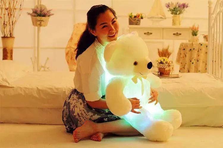 Ours en Peluche LED Lumineux Créatif Jouet en Peluche Coloré Lumineux Cadeau de Noël pour Enfants Coussin - EX-STOCK Canada