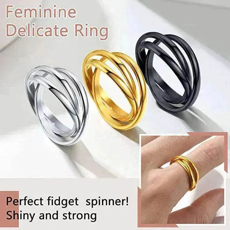 Creative Three-Rotating rings For Couple Personalized Anxiety Relief Rings - EX-STOCK Canada