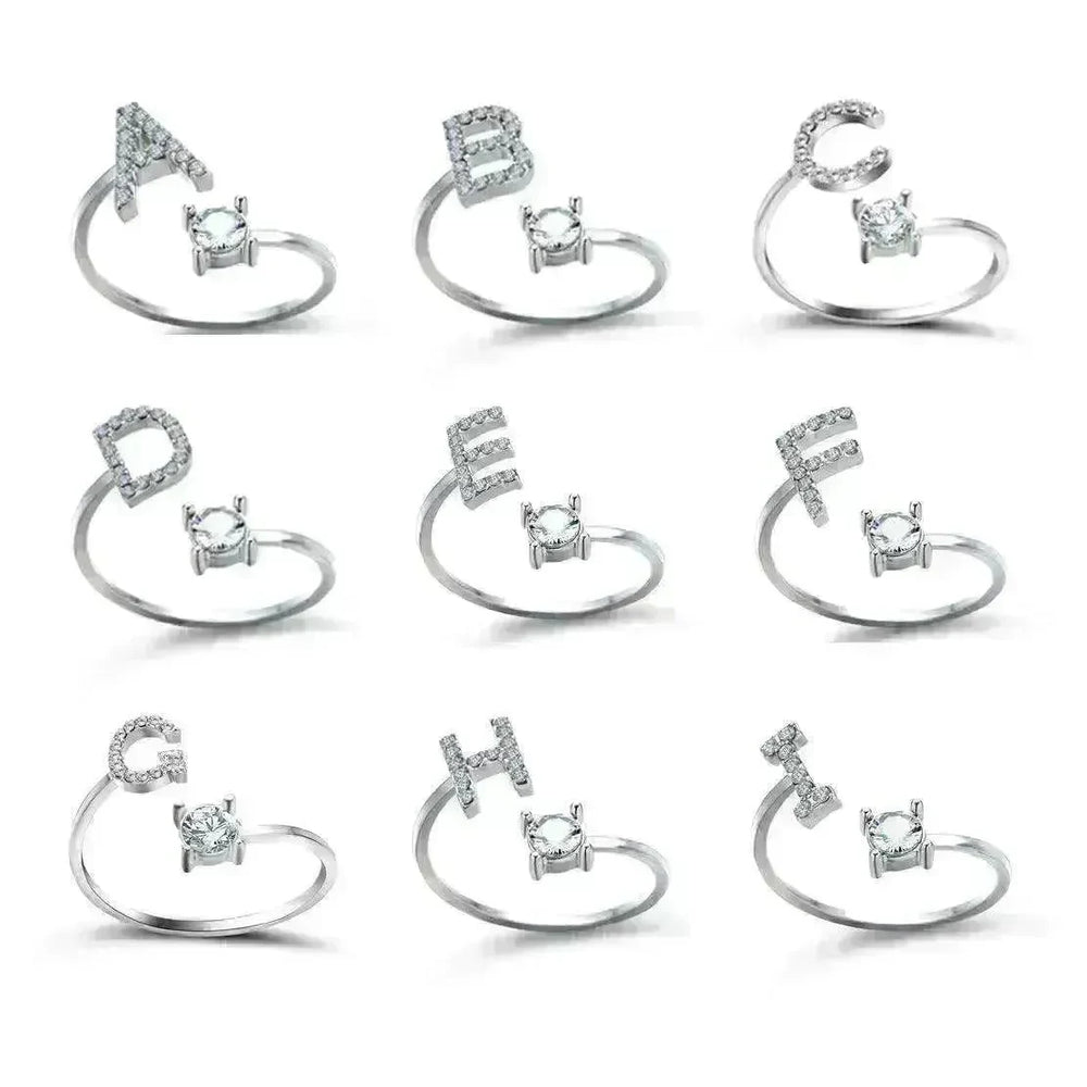 Customizable 26-Letter Ring: Fashionable & Elegant Jewelry - EX-STOCK CANADA