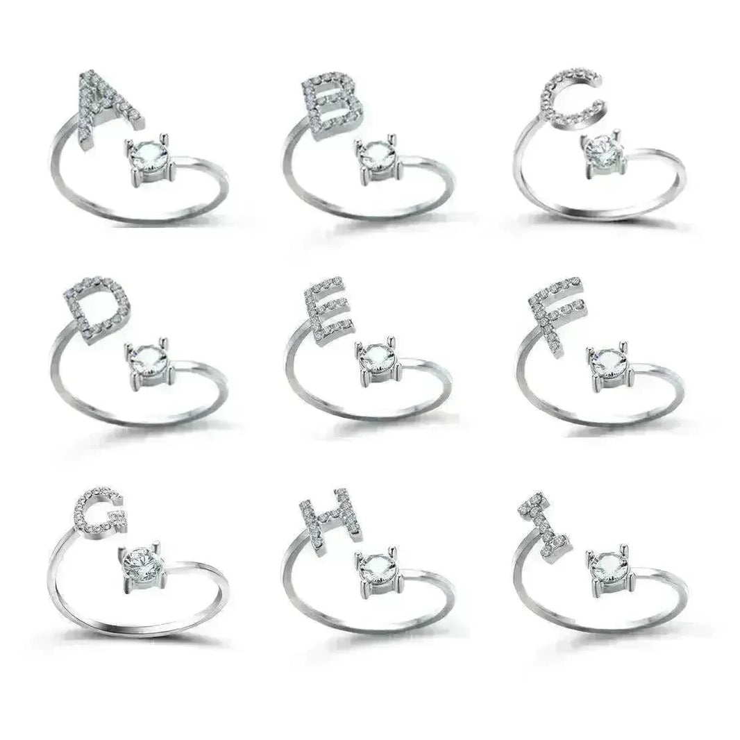 Customizable 26-Letter Ring: Fashionable & Elegant Jewelry - EX-STOCK CANADA