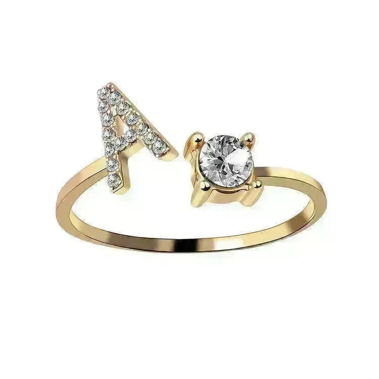 Customizable 26-Letter Ring: Fashionable & Elegant Jewelry - EX-STOCK CANADA