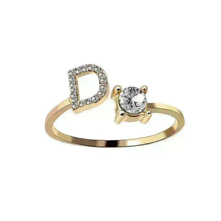 Customizable 26-Letter Ring: Fashionable & Elegant Jewelry - EX-STOCK CANADA