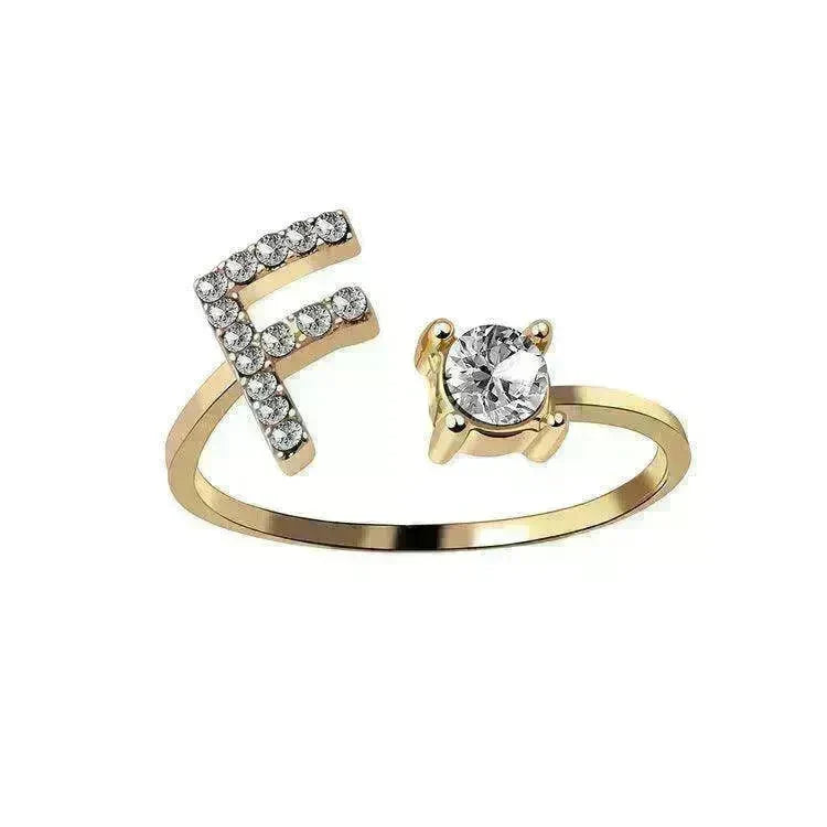 Customizable 26-Letter Ring: Fashionable & Elegant Jewelry - EX-STOCK CANADA